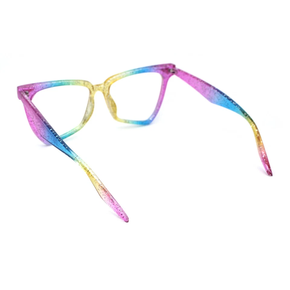 Gafas para computadora con bloqueo de luz azul tie dye brillo borde cuerno ojo de gato para mujer Foto 4 de 4