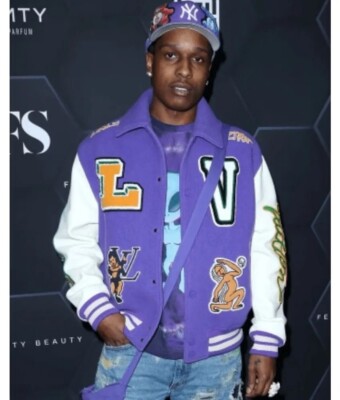 Louis Vuitton X Virgil Abloh AW22 runway purple frog varsity