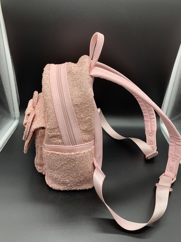 Disney Loungefly Millennial Pink Sequins Mini Backpack- Original Logo Rare HTF - Picture 8 of 17