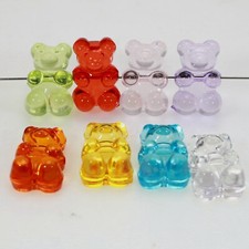 50 Mixed Color Transparent Acrylic Gummy Bear Beads 19mm DIY Bracelet Jewelry