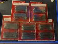 Lot of 5 HOLIDAY TIME 150 Silver Long Ornament Hooks New