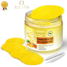 55 PCS Kojic Acid and Turmeric Cleansing Pads for Face, Turmeric Cleansing Pads