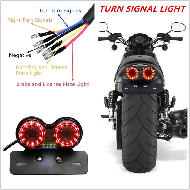 1pc Smoke Led License Plate Brake Tail Turn Signal Light For Bobber Cafe Racer For Sale Online Ebay