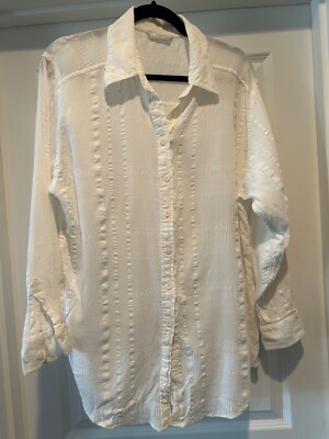 Marks & Spencer Women Ivory Long Sleeve Blouse Size 16