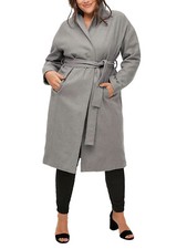 Ex Ellos Grey Dagny Wool Blend Coat In Sizes 18, 20, 22, 24, 26