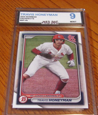 TRAVIS HONEYMAN Rookie----2024 BOWMAN--Prospect----MINT 9****CARDINALS***Mad Dog