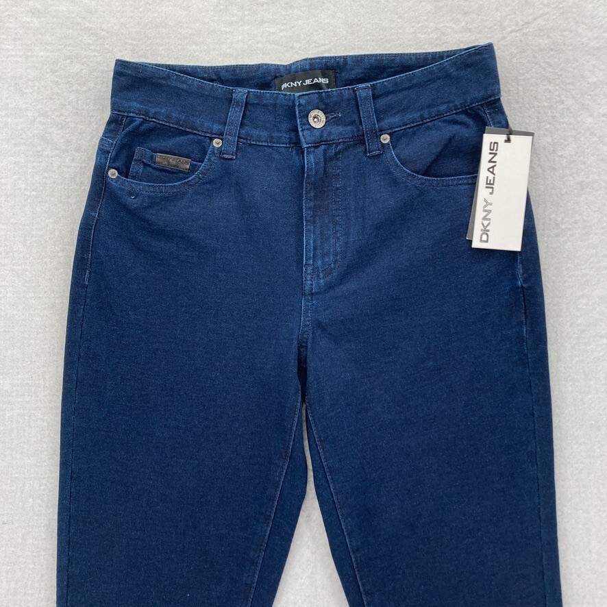 DKNY Jeans Women's 4 Dark Wash Blue Stretch Denim Skinny Jeans Mid