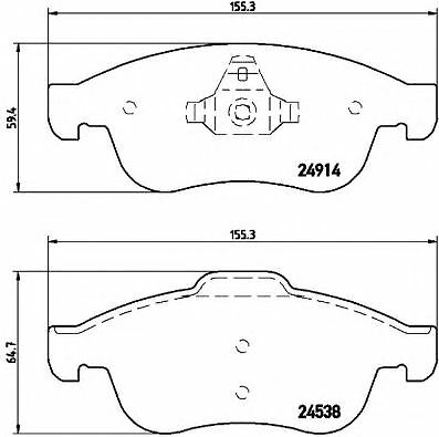 BREMBO Front Axle BRAKE PADS SET for RENAULT DUSTER 2.0 2012->on - Bild 2 von 7