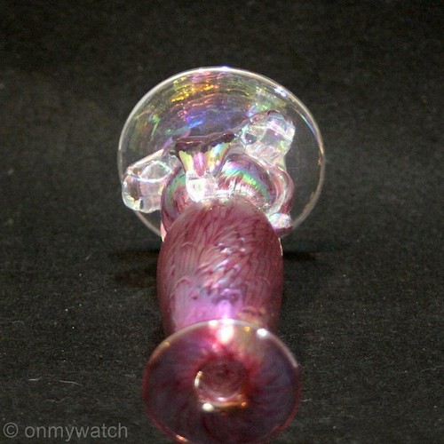 Jarrón IRIDISCENTE De Colección MYNATT FIRMADO EN EE. UU. 🇺🇸 Soplado Studio ArT GLaSs 51/4" h EXCELENTE - Imagen 6 de 12