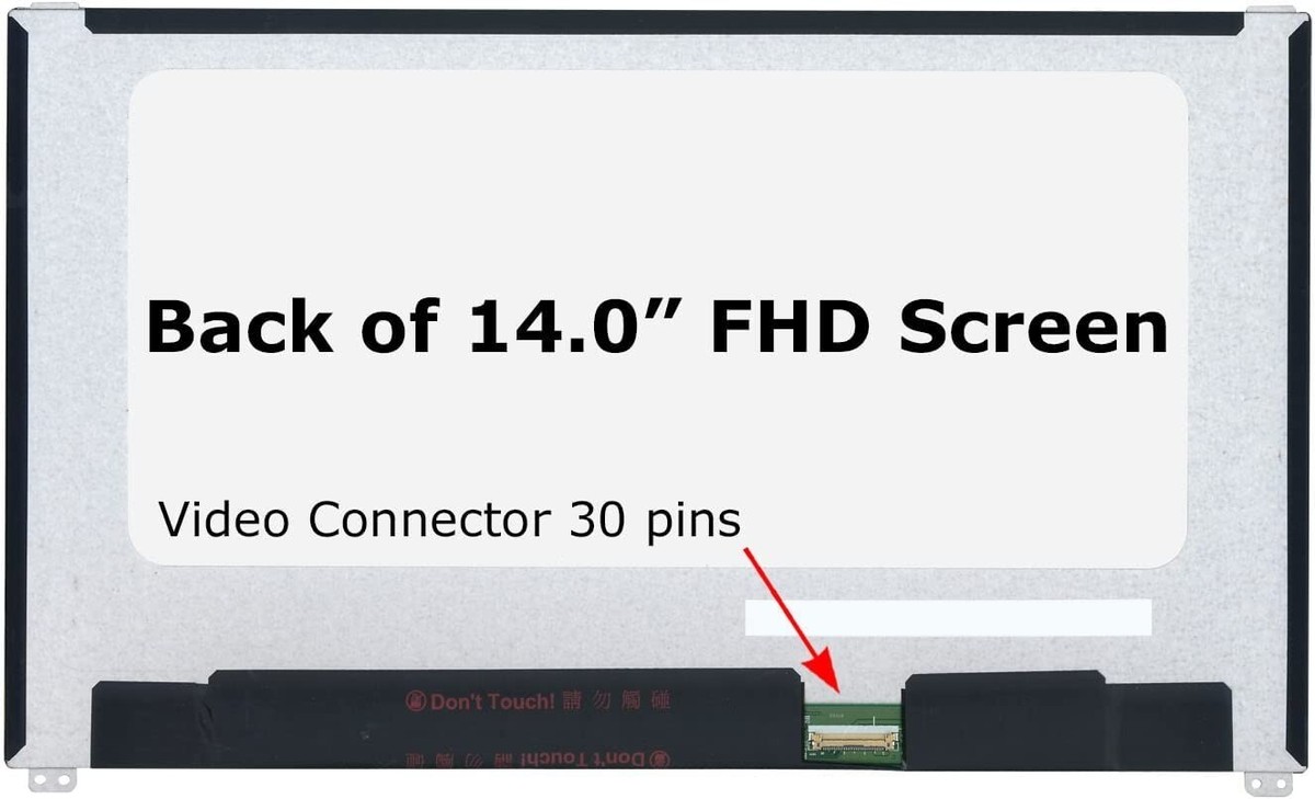 Schermo LCD IPS 14" FHD 30 Pin Per Dell (DP/N 0522V0, PN 522V0) | Opaco, Non Touch
