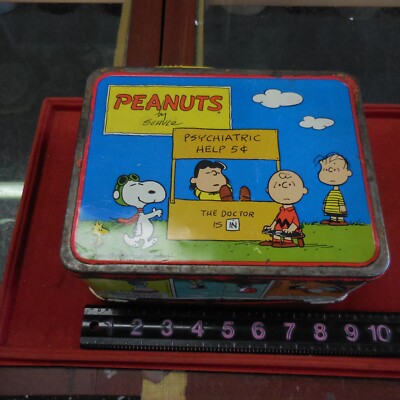 Peanuts Lunch Box Schulz 1973 Charlie Brown Snoopy Psychiatric