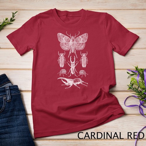Insects Collection T-Shirt Butterfly Stag Beetle Bugs Tee Unisex T-shirt - Picture 2 of 15