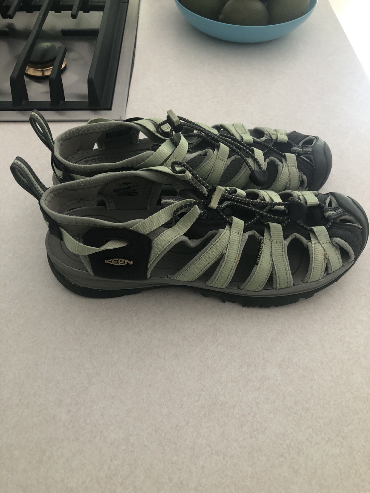 Scarpe sandalo KEEN donna Whisper sport escursionismo passeggio verde chiaro taglia 10