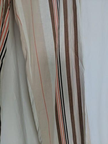 Ashley Pants Women 10 Linen Blend Pull On Striped Salmon White Brown - Picture 7 of 16