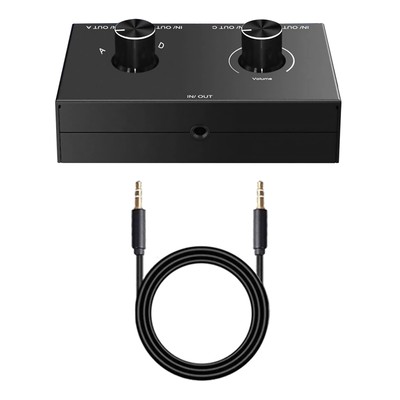 3.5mm Jack Audio Switcher Stereo Bi-Directional  4 in 1 out / 4 in 1 out Black