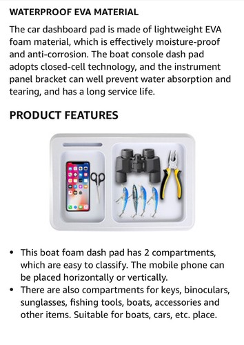 Boat Dash Pad, Anti-Slip Boat Dash Organizer Perfect - Photo 9 sur 11