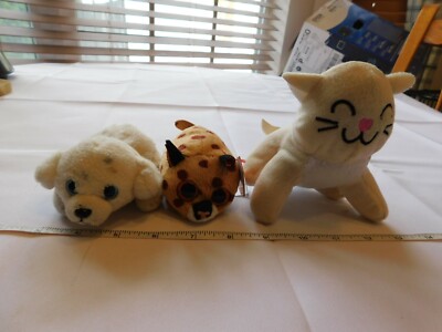 Lot of 3 Pups & Kitty Stuffed Animal Plush Doll Plushie Pre-owned