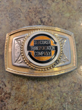 RARE Vintage Enamel Belt Buckle SEACOAST TRANSPORTATION COMPANY