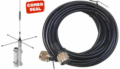 Sirio GP 365-470 C (365-470 MHz) Base Antenna with 25 Ft RG58 Coax (N Connector)