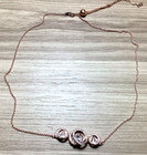 SWAROVSKI SIGNED SWAN GENERATION CRYSTAL NECKLACE ADJUSTABLE ROSE TONE