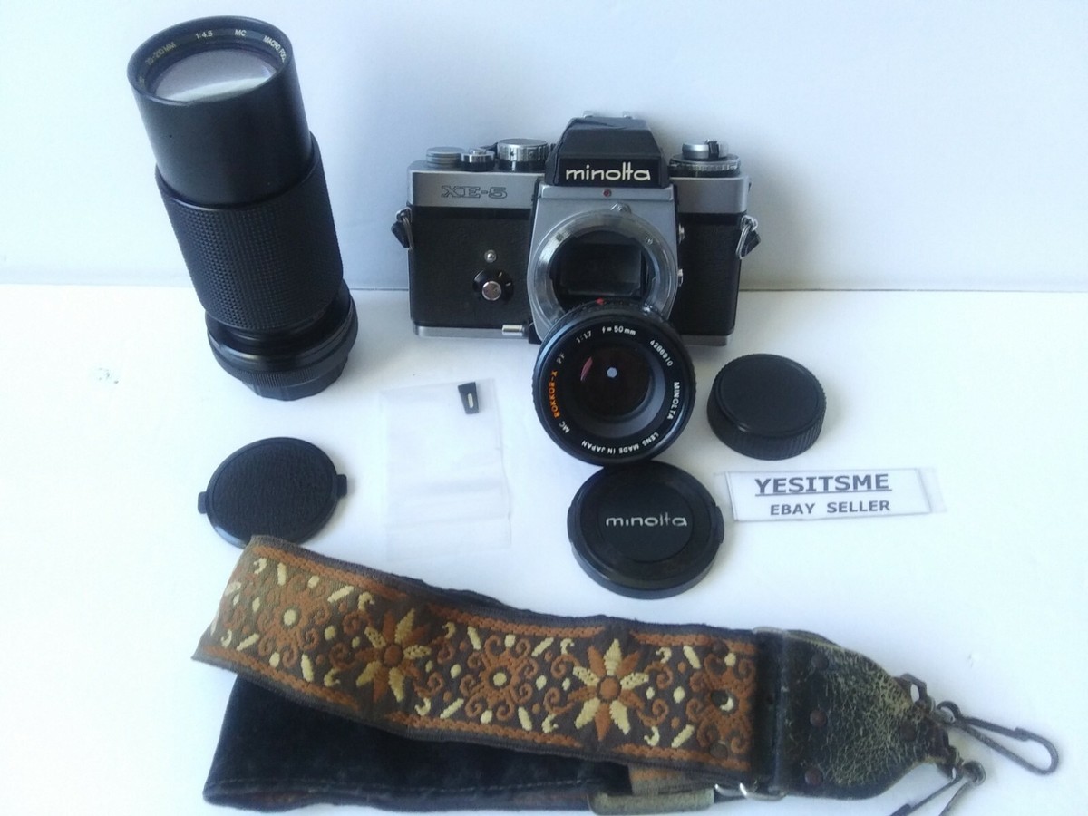 Vintage Minolta XE-5 Camera with Vivitar 52mm lens and