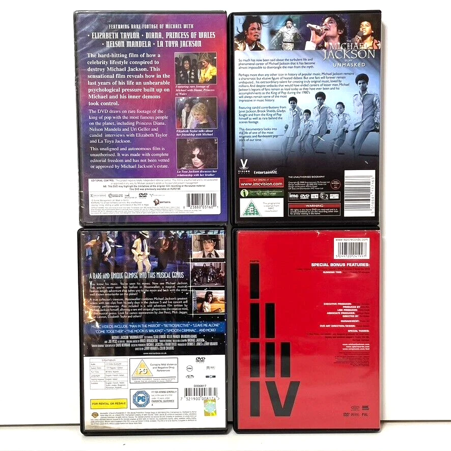 Michael Jackson 4 DVD Collection True Story + Unmasked + Moonwalker + The One - Image 2 of 3
