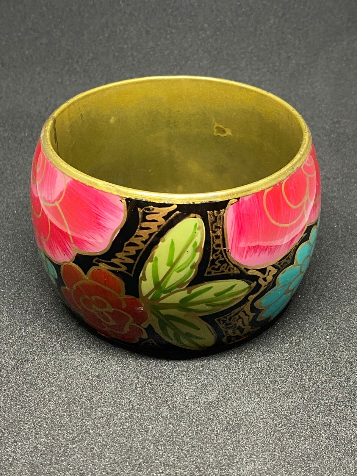 Bangle, Metal With Floral Pattern Chunky, 2