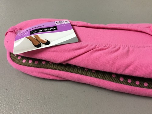 Women's No Nonsense Cotton Slippers Bedroom Shoes Size L/XL 1 Pair Tulip #1084Z - Picture 2 of 2