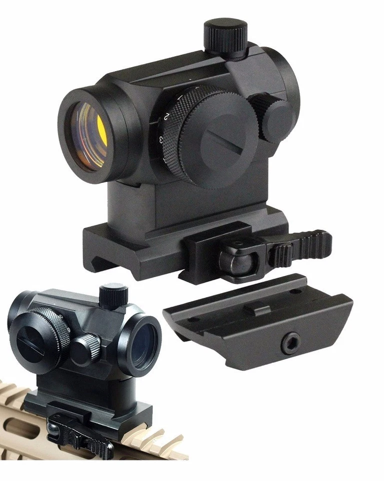 Tactical Mini 1X22 Reflex Red Green Dot Rifle Scope Sight with QD Rise Mount - Image 2 of 4