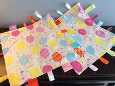 Set Of 2 Handmade Taggies - Balloons White