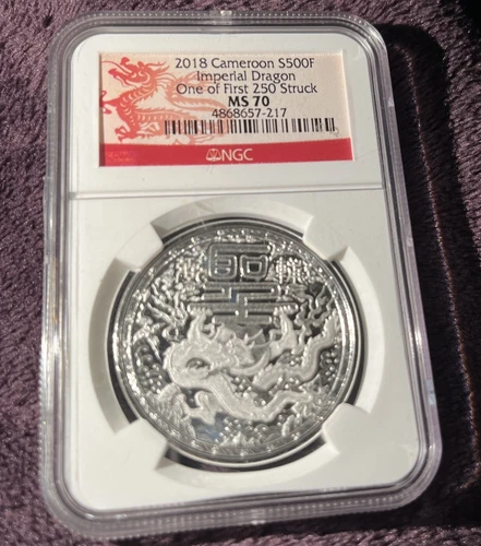 2018 Cameroon S500F Imperial Dragon On of First 250 Struck MS70 NGC