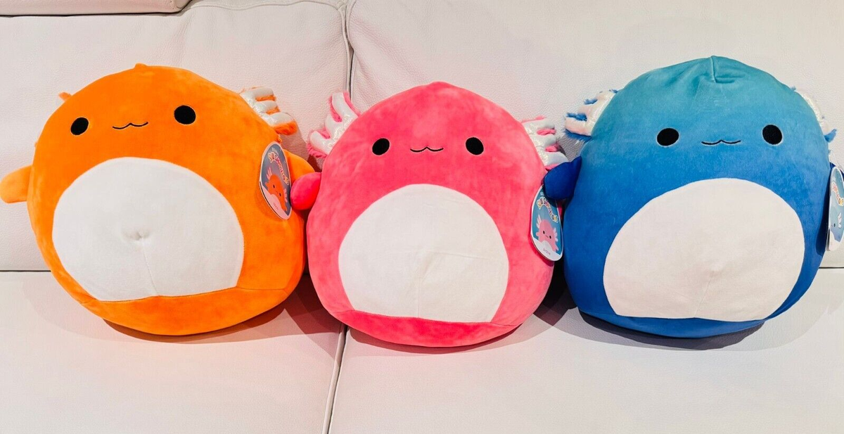 New 12” Squishmallows Rare Axolotl Nico Archie Miss Vi set | eBay