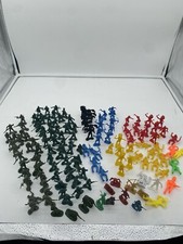 Vintage Tim Mee Military Cowboys Indians  Horses Plastic Toy Figures LOT 110 