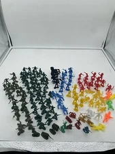 Vintage Tim Mee Military Cowboys Indians & Horses Plastic Toy Figures LOT 110+