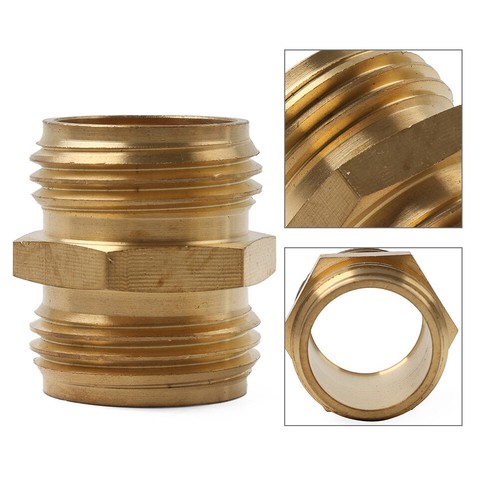 1pc 3/4" GHT Garden Hose Fitting Adapter Solid Brass Double Male Connector - Bild 1 von 10