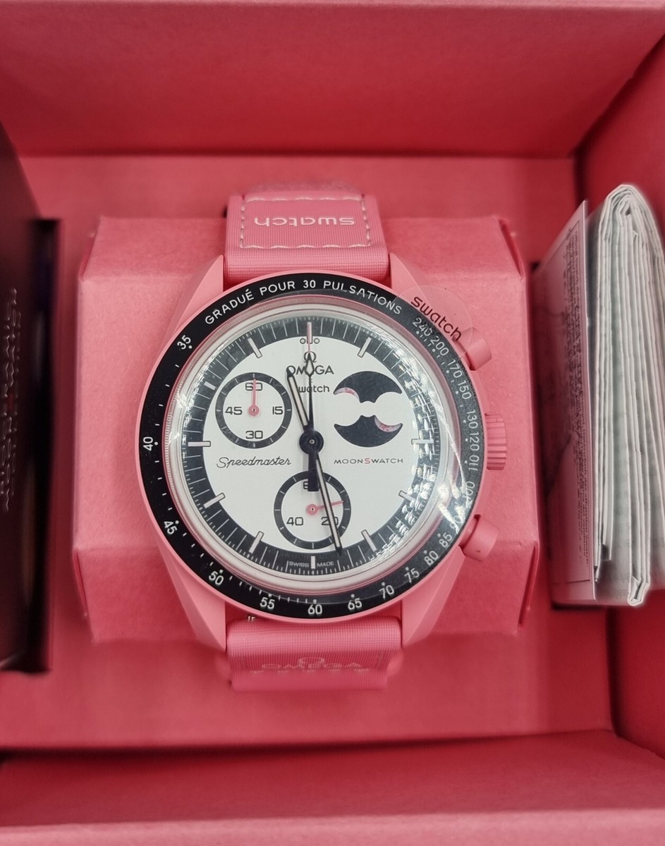 Swatch x omega mission to the pink moonphase | eBay