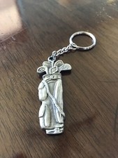Pewter Golf Bag Key Ring Chain 