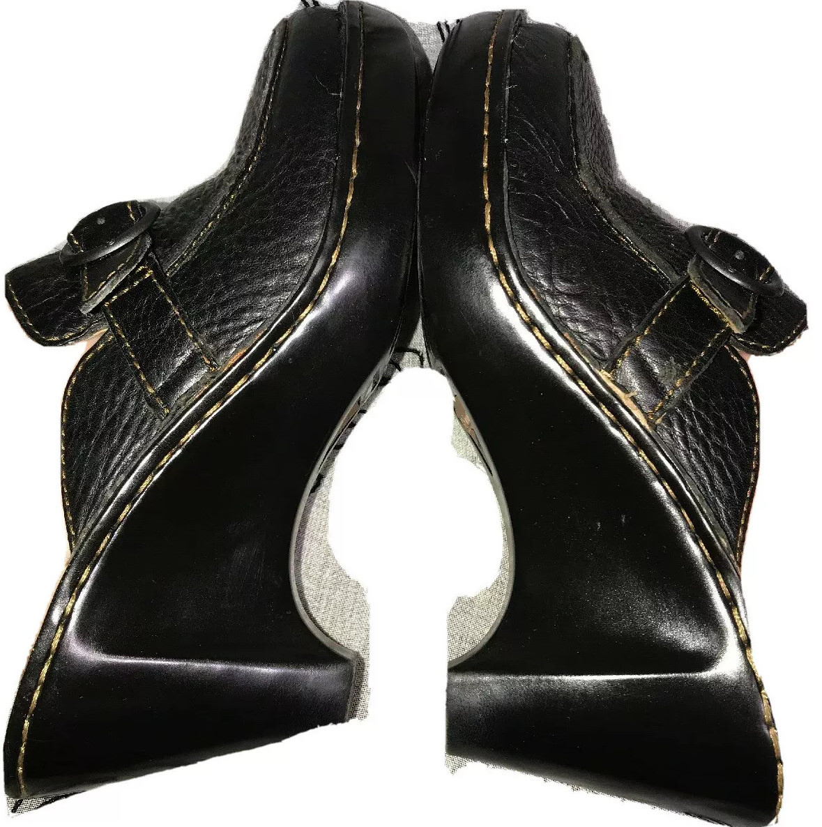 BORN MULES”WOMENS BLACK LEATHER UPPER BUCKLE SIDE SZ 9M | eBay display picture 1
