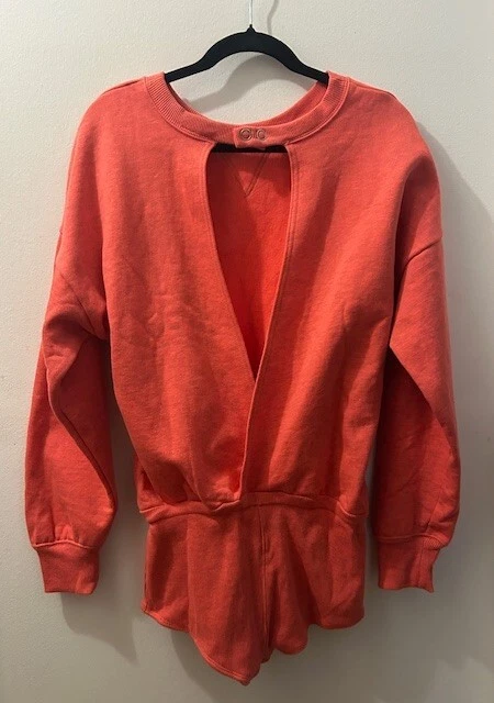 Free People Movement For The Win Sudadera Naranja Mono Corbata Mameluco NUEVO XS Foto 4 de 4