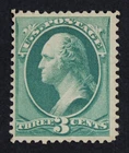 CKStamps: US Stamps Collection Scott#184 3c Washington Mint H OG Tiny Thin