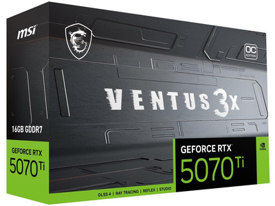 MSI Ventus GeForce RTX 5070 Ti 16GB GDDR7 PCI Express 5.0 Graphics