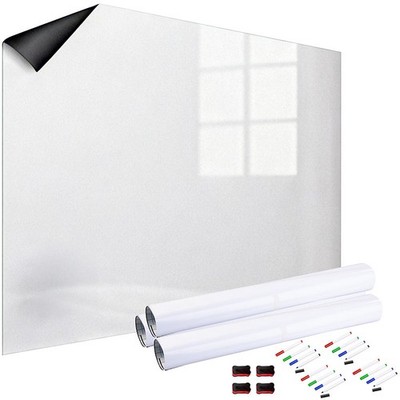infactory 4er-Set Magn. Whiteboard-Folie, selbstklebend, 4 Marker, 250 x 120 cm