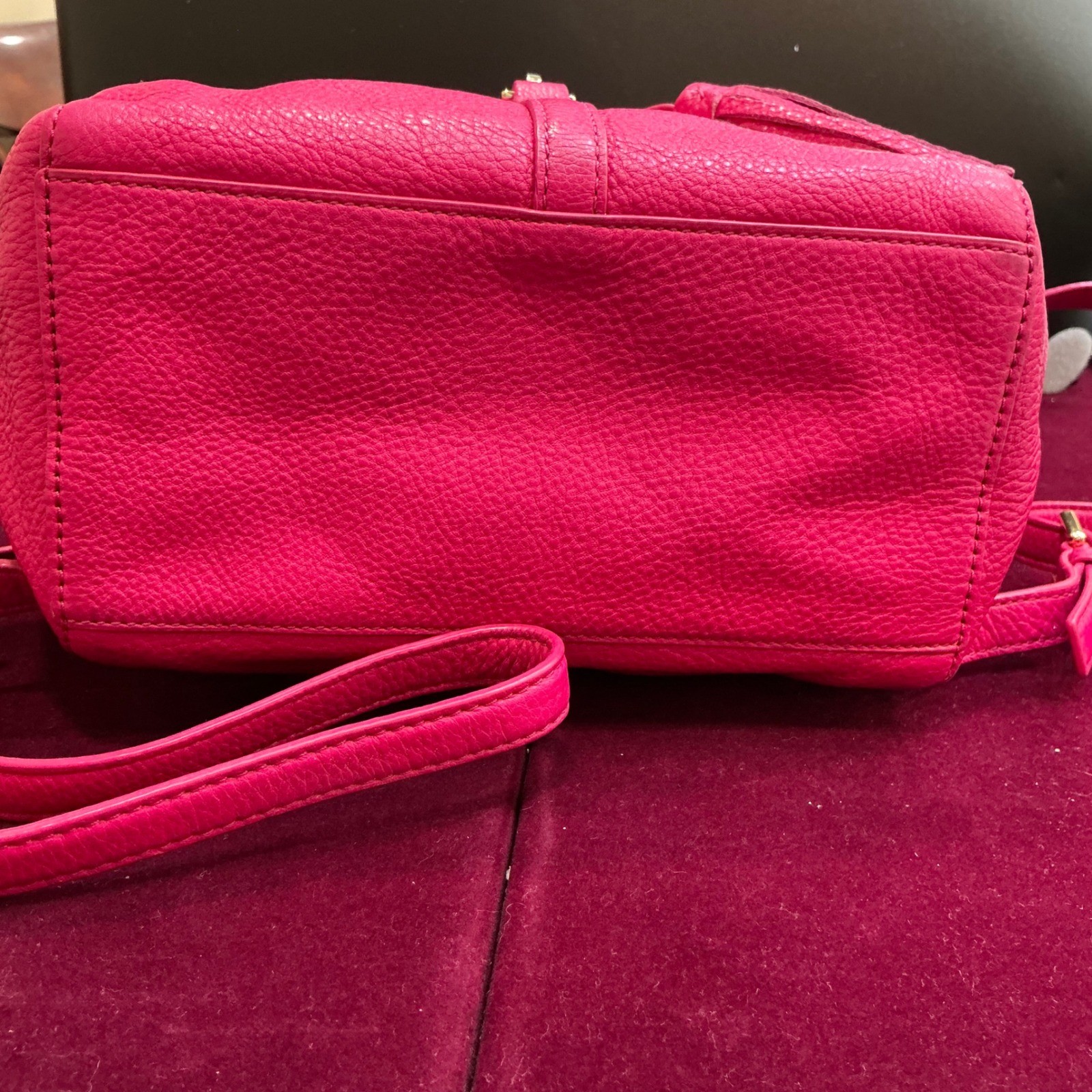 Tory Burch Thea Pebbled Mini Backpack, Briht Azalea Tassel Drawstring thumbnail 5