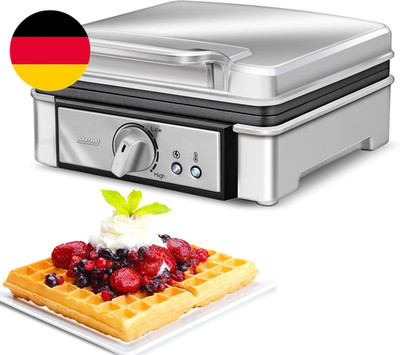 MPM MGO13 Professionelles Waffeleisen Für 2 Dicke Belgische Waffeln, Antihaftbes
