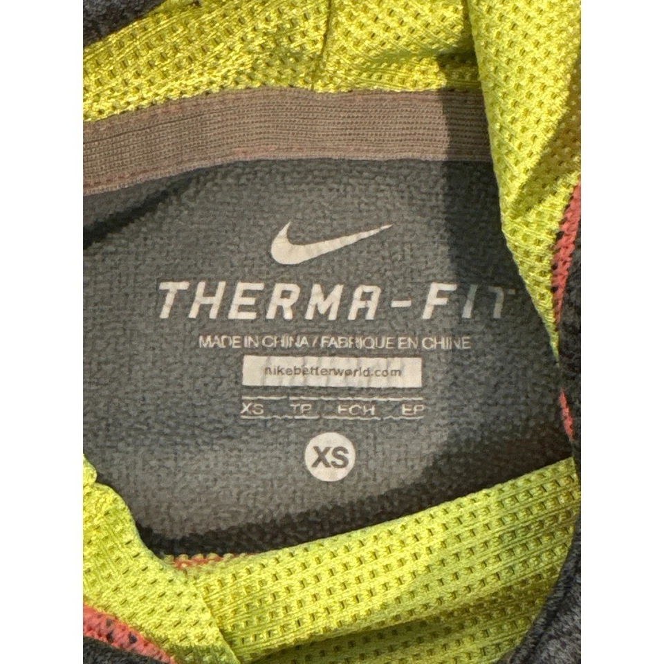 Nike Therma-FIT Sudadera con Capucha para Mujer XS Gris Amarillo Rosa Pullover Sudadera Atlética Foto 4 de 4