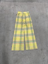 Vtg 70s Tartan Bell Bottoms Wide Leg Opening size 26  women