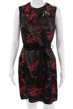 Marc Jacobs Womens Black Floral Sheath Shift Dress Sleeveless Size 0
