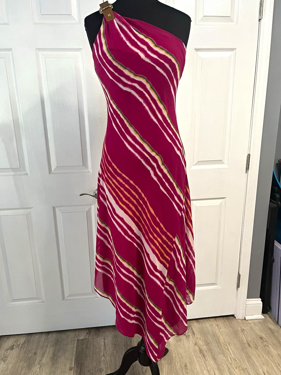 stripe one shoulder asymmetric hem midi dress lauren ralph lauren Lauren Ralph Lauren Striped Dresses for Women for sale
