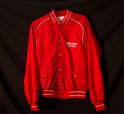VTG 1984 Winston Rodeo NFR Jacket Oklahoma City Lane Frost Rookie Year Red M