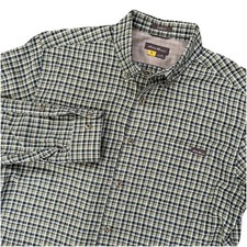 Eddie Bauer Travex Mens M Plaid Check Long Sleeve Button Down Shirt Classic Fit